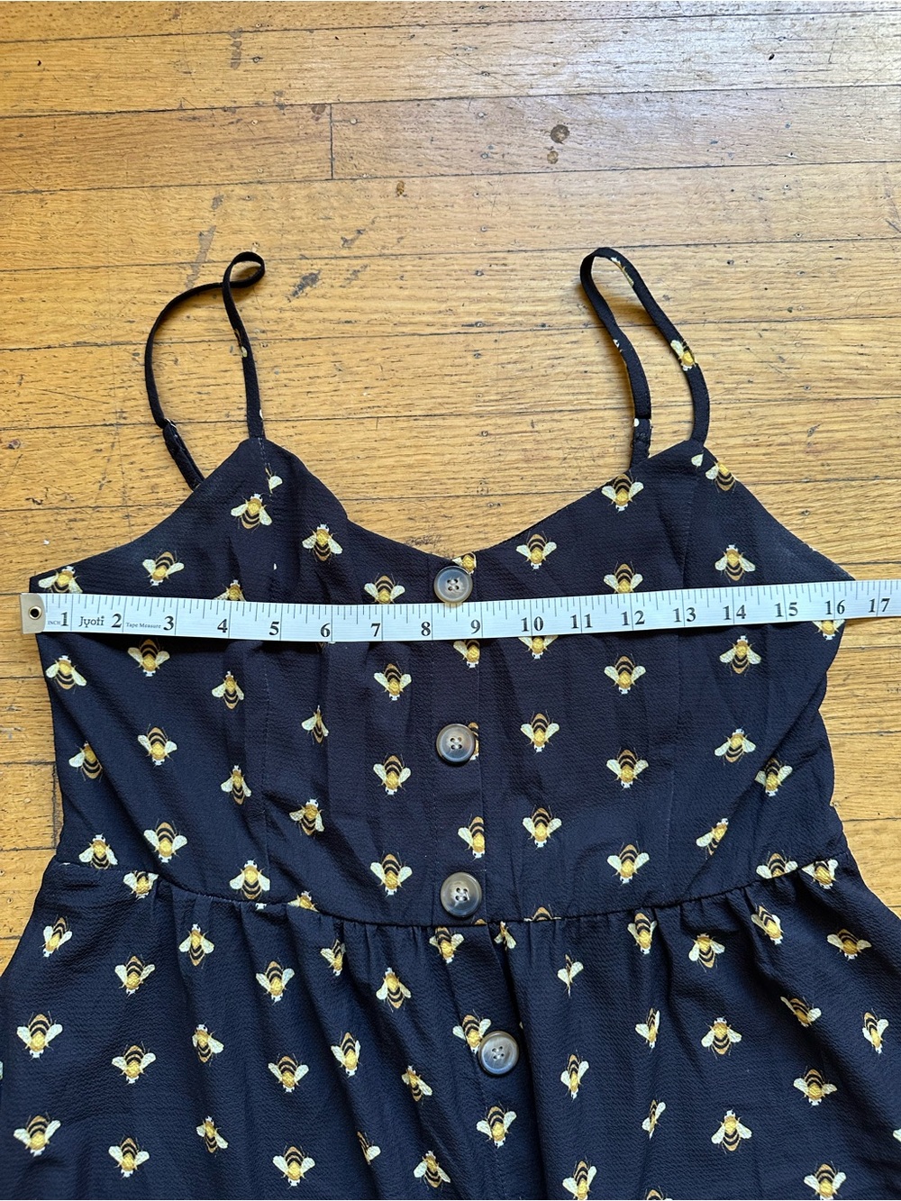 Black Bee Print Sundress